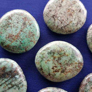 African Jasper aka Turquoise Flat Stone (assorted. approx. 3.5x4cm)