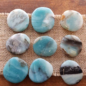 Amazonite Flat Stone (assorted. approx. 4.2-4.7x3.6-4.5x1-1.2cm)