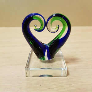 Blue & Green Koru Heart