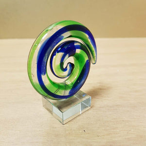 Blue & Green Glass Koru Spiral (approx. 5.5cm)