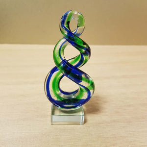 Blue & Green Triple Twist Eternity Symbol