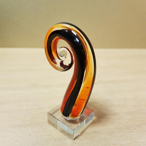 Red & Black Glass Spiral Koru (approx. 7cm)