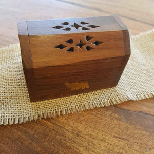 Wooden Box Cone Incense Holder
