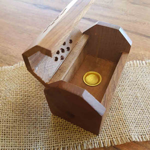 Wooden Box Cone Incense Holder