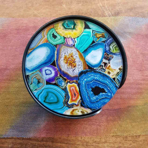 Agate Mix Coaster Set (6) These are Glass