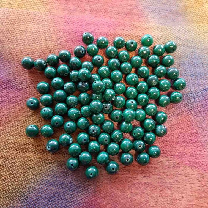 Malachite Bead (assorted. round. approx. 8mm)