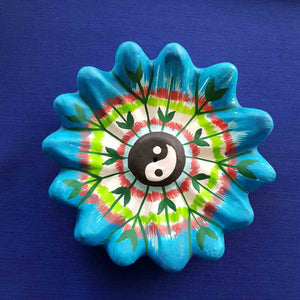 Yin Yang Flower Clay Incense Holder (13x13cm)
