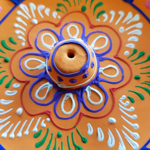 Large Orange Clay Incense Holder (13x13cm)