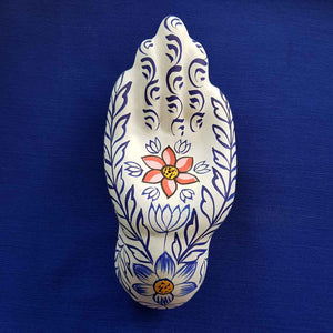 Flowery Hand Clay Incense Holder (16.5x8cm)