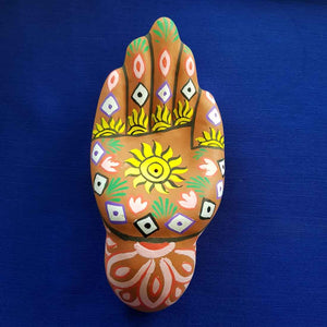 Sun Hand Clay Incense Holder (16.5x8cm)