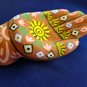 Sun Hand Clay Incense Holder (16.5x8cm)