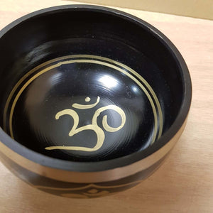 Black Brass Singing Bowl with Om Symbol (11cm)