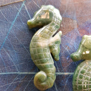 Moss Agate Sea Horse Pendant