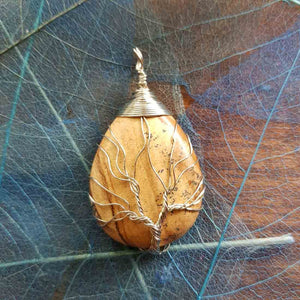 Picture Jasper Tree of Life Wired Pendant