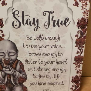 Stay True Mindful Soul Plaque (Lisa Pollock) 18x13cm