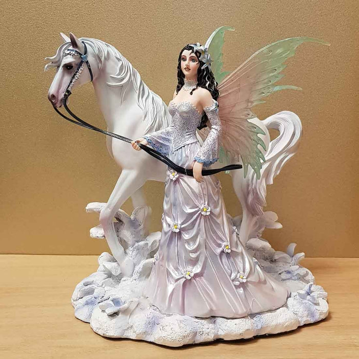 Winter Fairy with Horse (designed by Nene Thomas) (49x35x37cm)