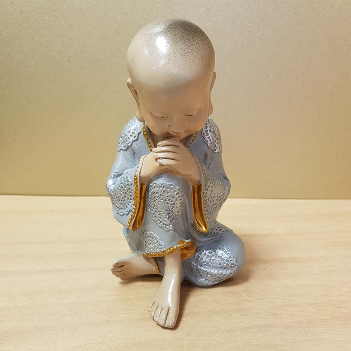 Meditating Monk Grey Robe 1 (approx. 17cm)