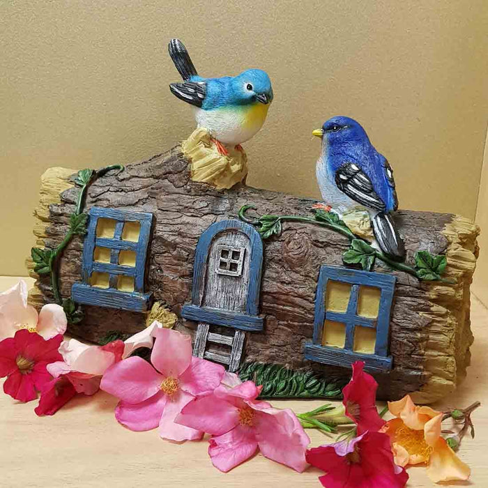 Fairy Cottage with Blue Birds (approx 29x20x12cm)