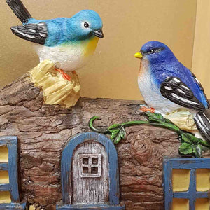 Fairy Cottage with Blue Birds (approx 29x20x12cm)