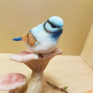 Blue Bird on Mushroom.  (2 assorted approx. 14cm )