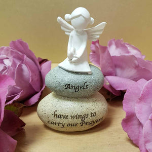 Angels Have Wings To Carry Our Prayers on Stone (approx 11x6x4cm)