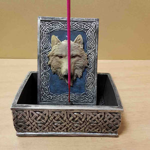 Wolf Box with Incense Holder (approx 11x8x4.5cm)