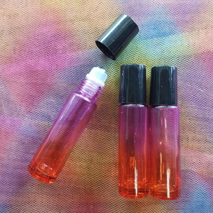 Lavender/Amber Gradient Coloured Essential Oil Roller Glass Bottle (empty 10ml capacity)