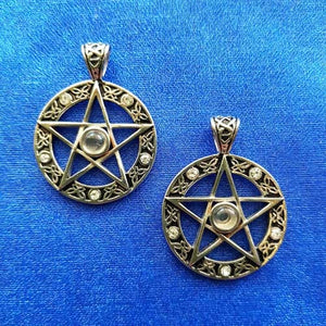 Pentacle Pendant with Rhinestones (stainless steel)