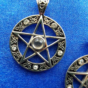 Pentacle Pendant with Rhinestones (stainless steel)