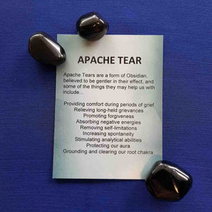 Apache Tear Crystal Card (assorted backgrounds)