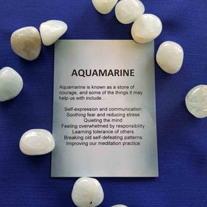 Aquamarine Crystal Card (assorted backgrounds)