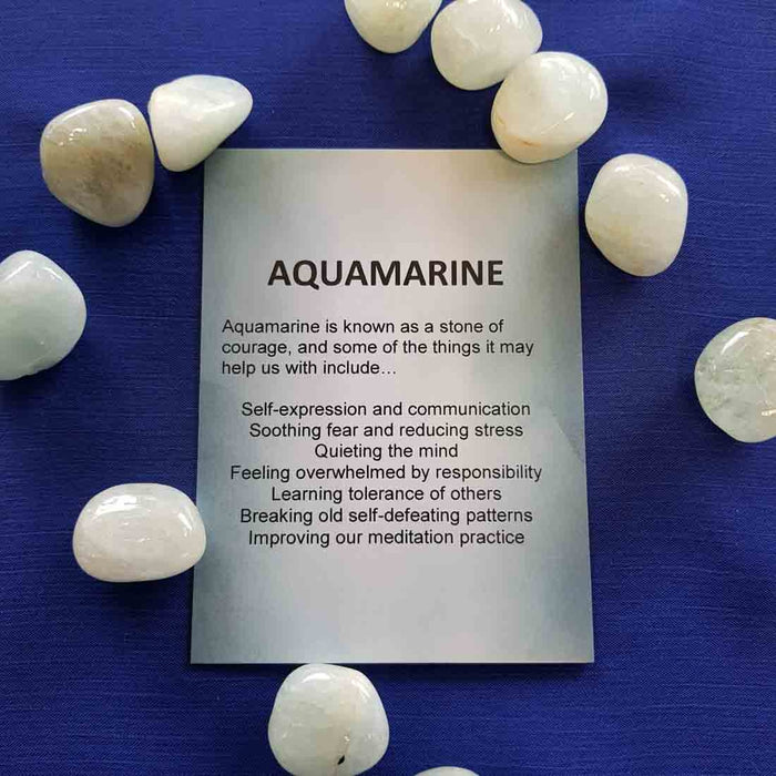 Aquamarine Crystal Card (assorted backgrounds) stones not included