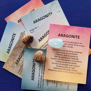 Aragonite Crystal Card (assorted backgrounds) stones not included