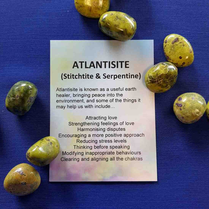 Atlantisite Crystal Card (assorted backgrounds) stones not included