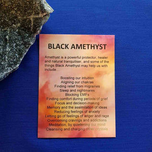 Black Amethyst Crystal Card (assorted backgrounds)