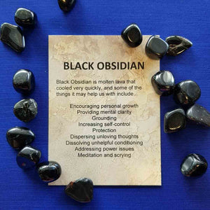 Black Obsidian Crystal Card (assorted backgrounds)