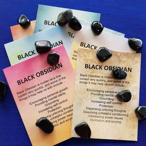 Black Obsidian Crystal Card (assorted backgrounds) stones not included