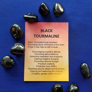 Black Tourmaline Crystal Card (assorted backgrounds)