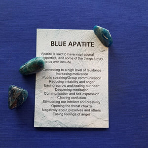 Blue Apatite Crystal Card (assorted backgrounds)