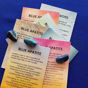 Blue Apatite Crystal Card (assorted backgrounds) stones not included