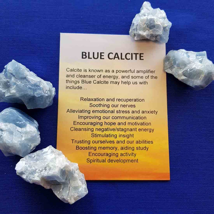 Blue Calcite Crystal Card (assorted backgrounds) stones not included