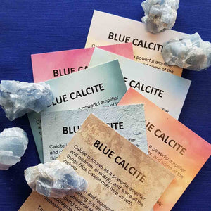 Blue Calcite Crystal Card (assorted backgrounds) stones not included