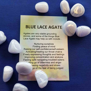 Blue Lace Agate Crystal Card (assorted backgrounds)