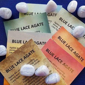 Blue Lace Agate Crystal Card (assorted backgrounds) stones not included