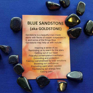 Blue Sandstone Crystal Card (assorted backgrounds)