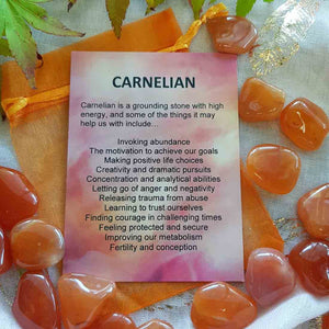 Carnelian Crystal Card (assorted backgrounds)