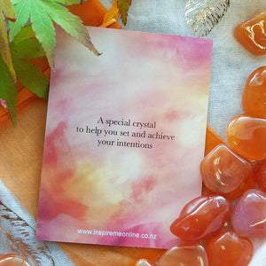 Carnelian Crystal Card (assorted backgrounds) stones not included