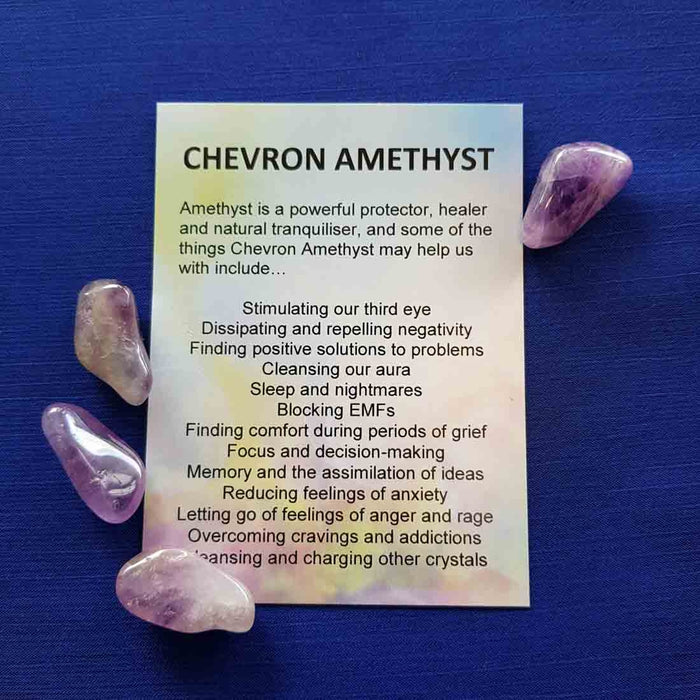 Chevron Amethyst Crystal Card (assorted backgrounds) stones not included