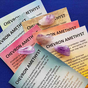 Chevron Amethyst Crystal Card (assorted backgrounds) stones not included