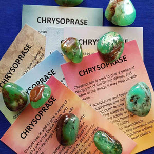 Chrysoprase Crystal Card (assorted backgrounds) stones not included